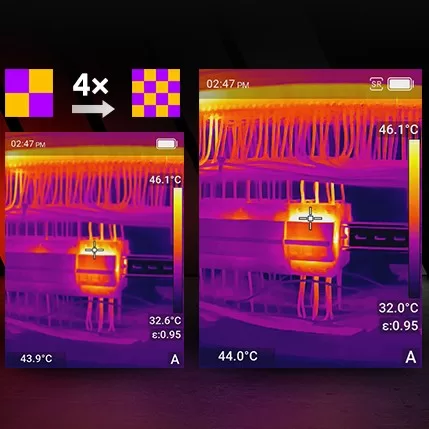 Câmera termográfica portátil industrial para encontrar anomalias térmicas em segundos no campo.
